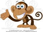 Cartoon Picture of a Waving Monkey Clip Art